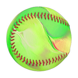 Little carved in yellowish and vivid green baseball