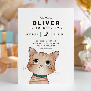 Little cat Kids Birthday party card