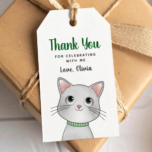 Little cat thank you for coming Gift Tag