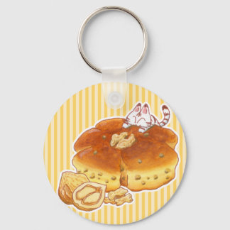 Little Cat & Walnut bread ベーシック缶キーホルダー Key Ring