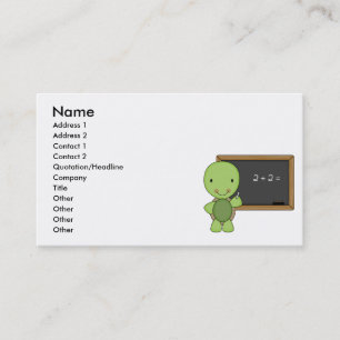 little chalkboard turtle business card