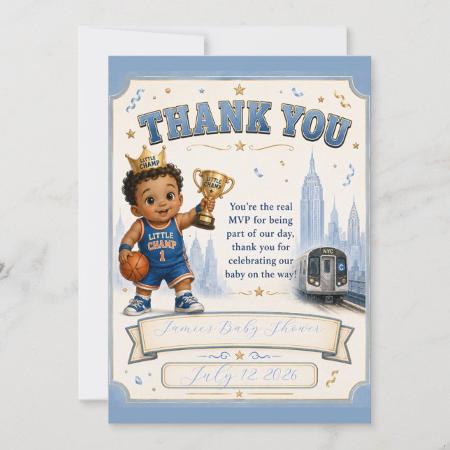 Little Champ Thank You Invitation (Front)