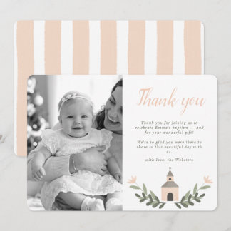 Little Chapel Round Thank You Card Peach 