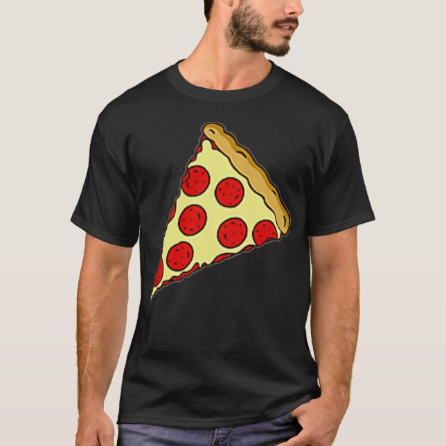 Little Cheesy Pepperoni Pizza Slice T-Shirt (Front)