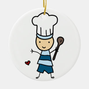 Little Chef Boy Ceramic Tree Decoration