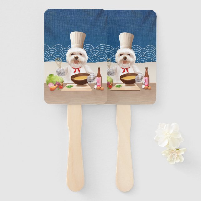 Little Chef Dog Hand Fan (Front and Back)