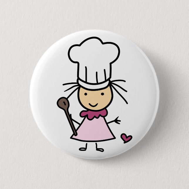 Little Chef Girl 6 Cm Round Badge (Front)