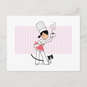Little Chef Illustration on Postcard