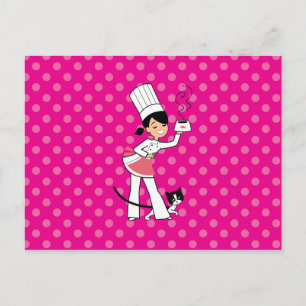 Little Chef Illustration on Postcard