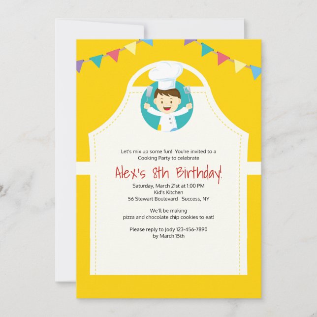 Little Chef Invitation (Front)
