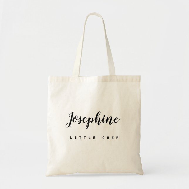 Little Chef name script simple Personalised Tote Bag (Front)
