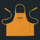 LITTLE CHEF Personalised Name Year  Apron<br><div class="desc">Let's get baking. Customise the Name and established year as you need on this kid's apron. This personalised apron on orange with white type. Stylish typography style treatment. Encourage the LITTLE CHEF in your life with a special gift.</div>