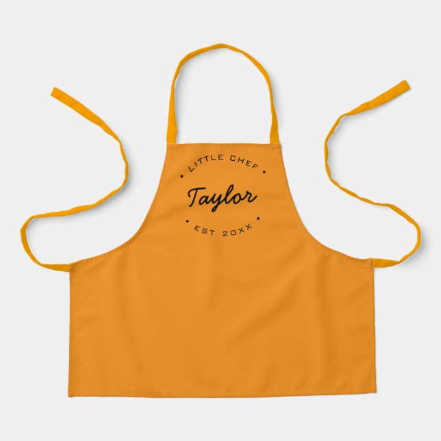 LITTLE CHEF Personalised Name Year  Apron (Front)