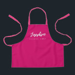 Little Chef Script Name Simple personalised Pink Apron<br><div class="desc">Make your little chef feel extra special with our Little Chef Script Name Simple Personalised Pink Apron. This apron is designed to provide a simple, chic, and elegant look, featuring stylish script typography for personalising the name. The pink colour adds a touch of sweetness and charm to the apron, making...</div>