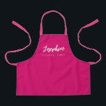 Little Chef Script Name Simple personalised Pink Apron<br><div class="desc">Make your little chef feel extra special with our Little Chef Script Name Simple Personalised Pink Apron. This apron is designed to provide a simple, chic, and elegant look, featuring stylish script typography for personalising the name. The pink colour adds a touch of sweetness and charm to the apron, making...</div>
