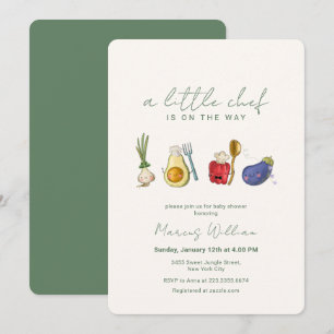 Little Chef Veggie Farmer's Market Baby Shower Invitation