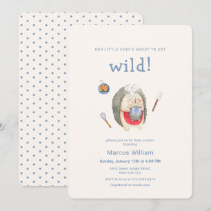 Little Chef Wild Woodland Hedgehog Baby Shower  Invitation