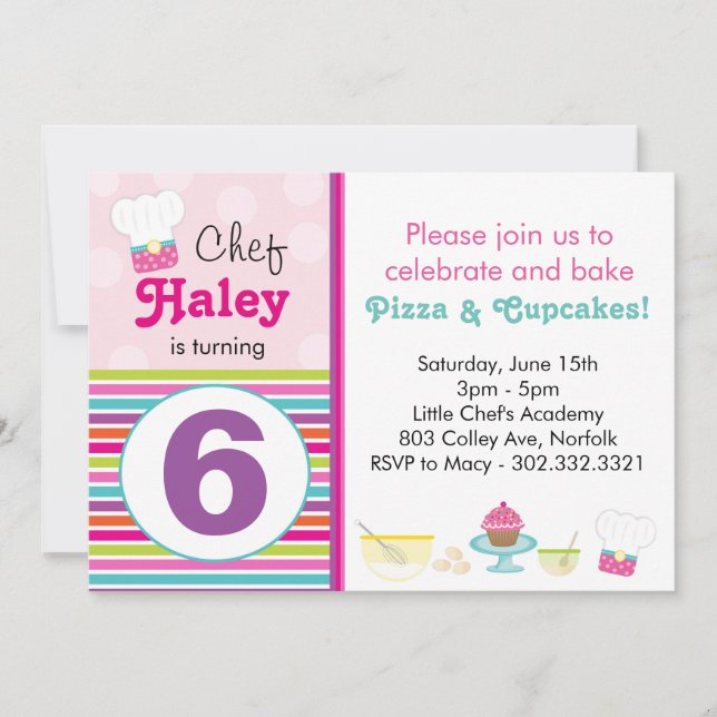 Little Chef's Baking Party Invitation (Front)
