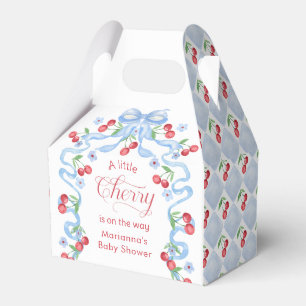 Little Cherry Blue Bow Baby boy shower Favour Box