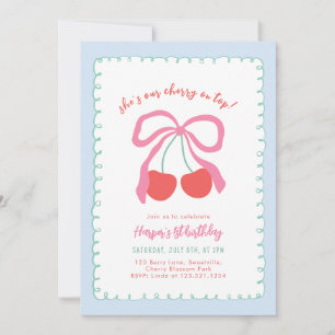 Little Cherry on Top Birthday Invitation