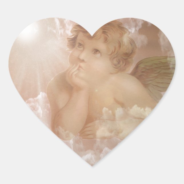 Little Cherub Heart Sticker (Front)