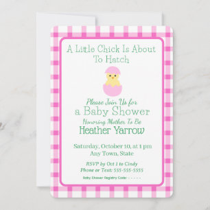 Little Chick About To Hatch Baby Shower Invitation