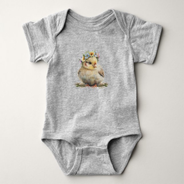 Little Chick Baby Bodysuit  (Front)