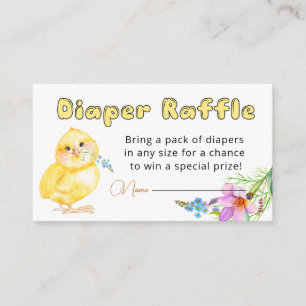 Little Chick Baby Shower Diaper Raffle Enclosure C Card