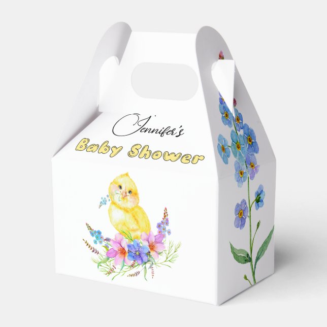 Little Chick Baby Shower Favour Box (Front Side)