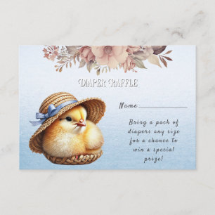 Little Chick Blue Ribbon Baby Shower Enclosure Card