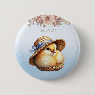 Little Chick Blue Ribbon Button