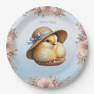 Little Chick Blue Ribbon Paper Plate