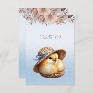 Little Chick Blue Ribbon Thank You Card
