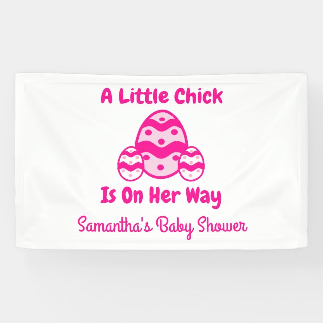 Little Chick Easter Baby Shower Banner (Horizontal)