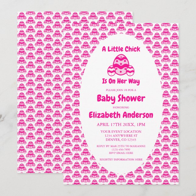 Little Chick Easter Baby Shower Invitation (Front/Back)