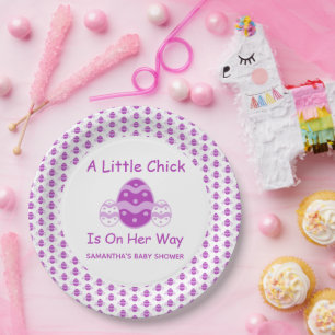 Little Chick Easter Baby Shower Paper Plate