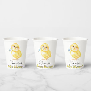 Little Chick Floral Baby Shower Paper Cups