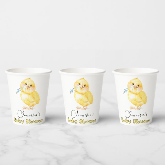 Little Chick Floral Baby Shower Paper Cups (Multi)