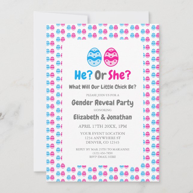 Little Chick Gender Reveal Invitation (Front)