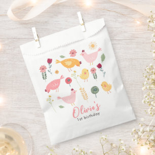 Little Chick Girl Farm Easter Chicken Birthday Favour Bags