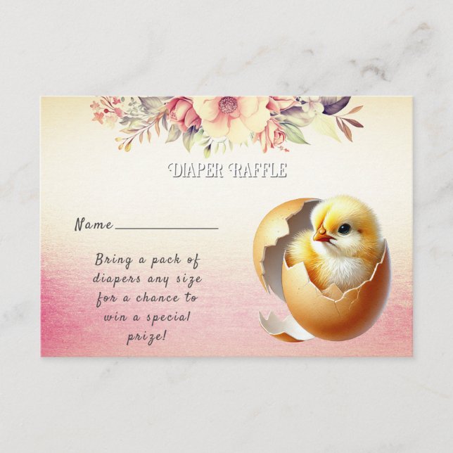 Little Chick Hatching Baby Shower Enclosure Card (Front)