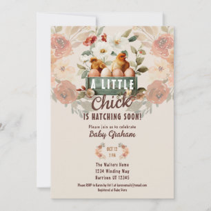 Little Chick Hatching Baby Shower Invitation