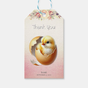 Little Chick Hatching Floral Gift Tag