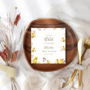 Little chick is on the way farm  baby shower napkin