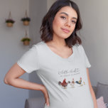 Little Chick Mummy To Be T-Shirt<br><div class="desc">Cute chicken theme t shirt for your baby shower or pregnancy. Rustic illustration of chicken and roosters with a chick. The text says "a little chick is about to hatch."</div>