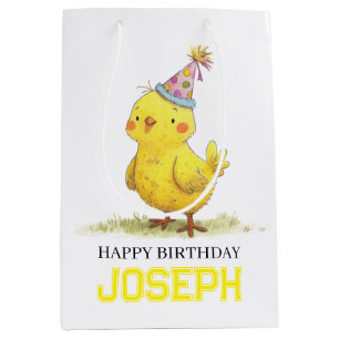 Little Chick Personalised Wrapping Paper Birthday Medium Gift Bag