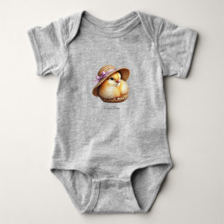 Little Chick Pink Ribbon Baby Bodysuit