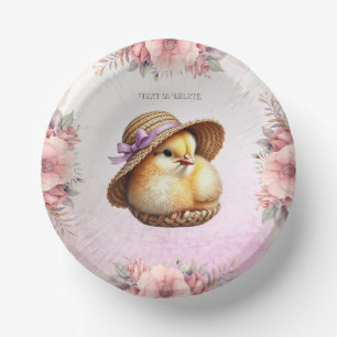 Little Chick Pink Ribbon Paper Bowl Paper Plate