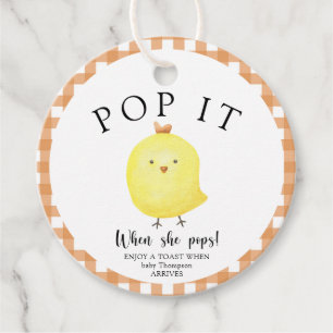 Little Chick - Pop it! When she pops!  Favour Tags