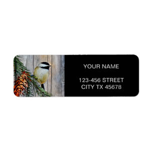 Little Chickadee on Barn Board Background